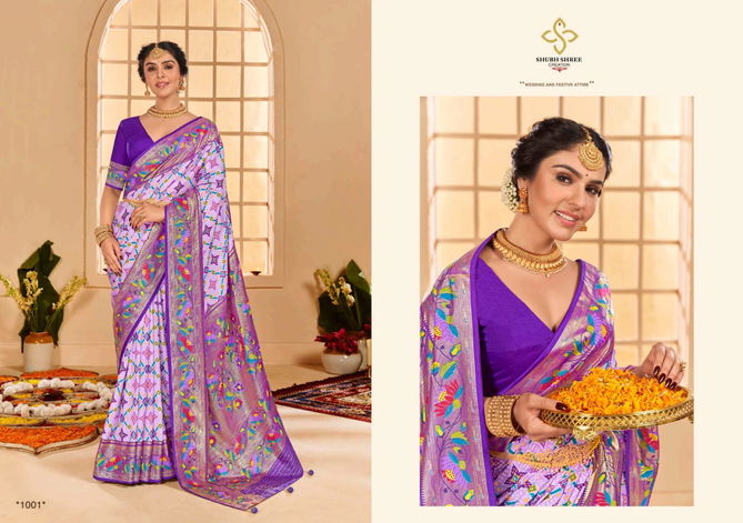 Kesar Tilk By Shubh Shree Velvet Tusser Silk Designer Sarees Wholesale Price In Surat